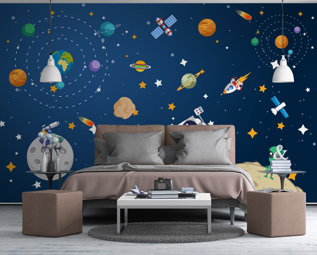 3D Astronaut Rocket WG392 Wall Murals