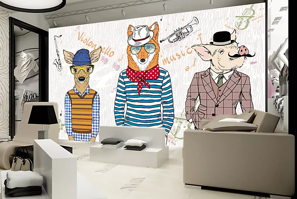 3D Insert Pocket Animal Head 139 Wallpaper AJ Wallpaper 2