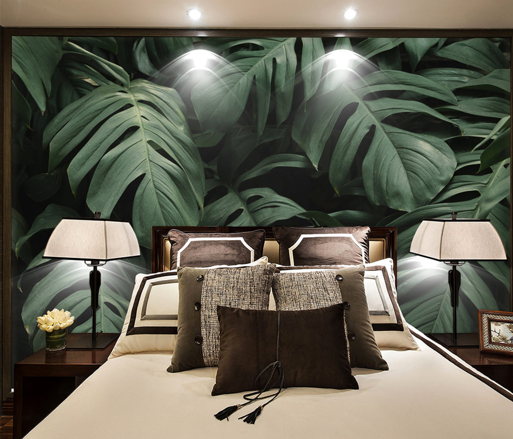 3D Jungle Leaves WC051 Wall Murals