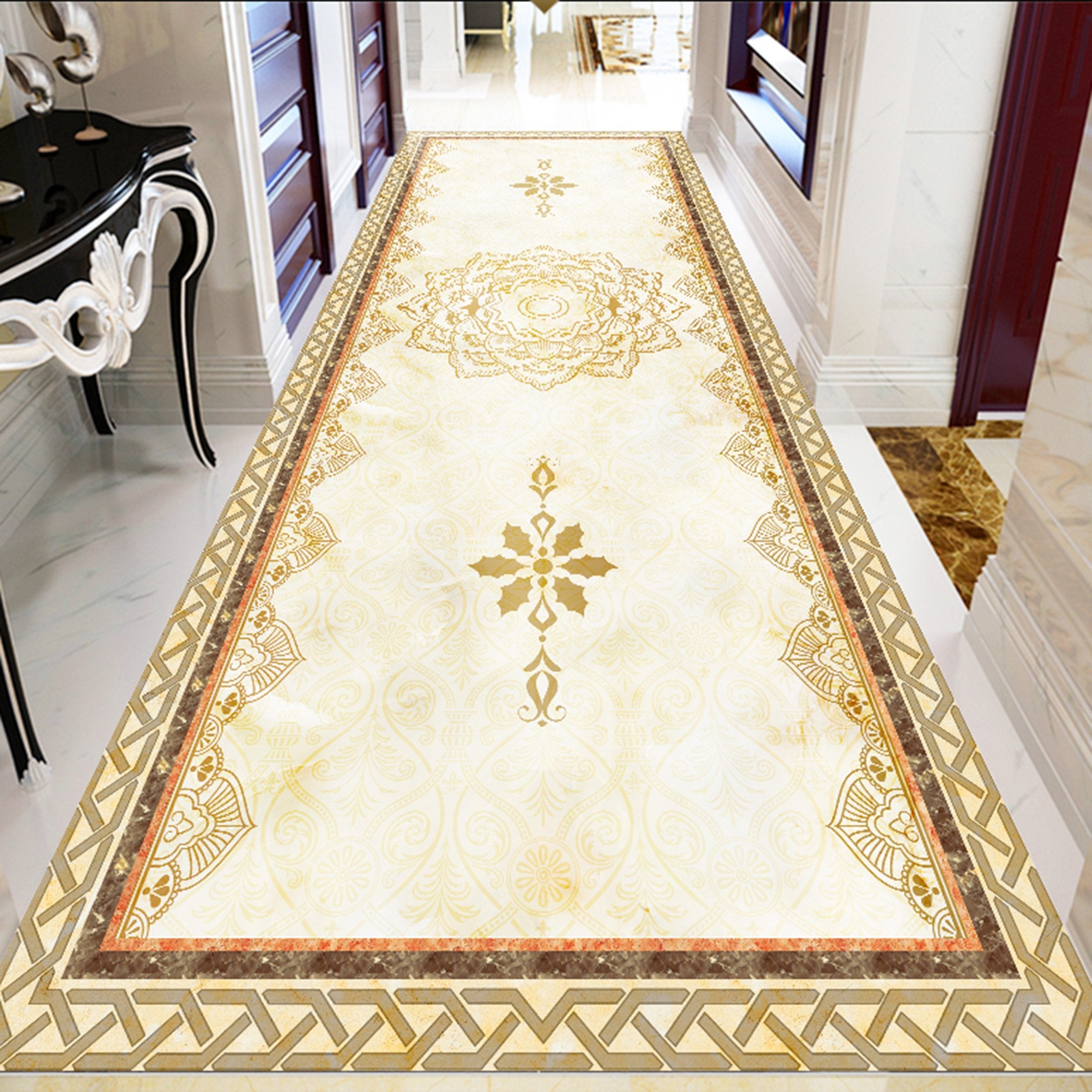 3D Golden Marble Pattern WG505 Floor Mural Wallpaper AJ Wallpaper 2