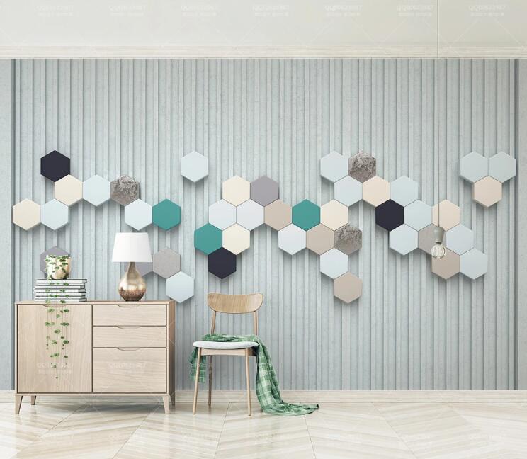 3D Color Polygon WC234 Wall Murals