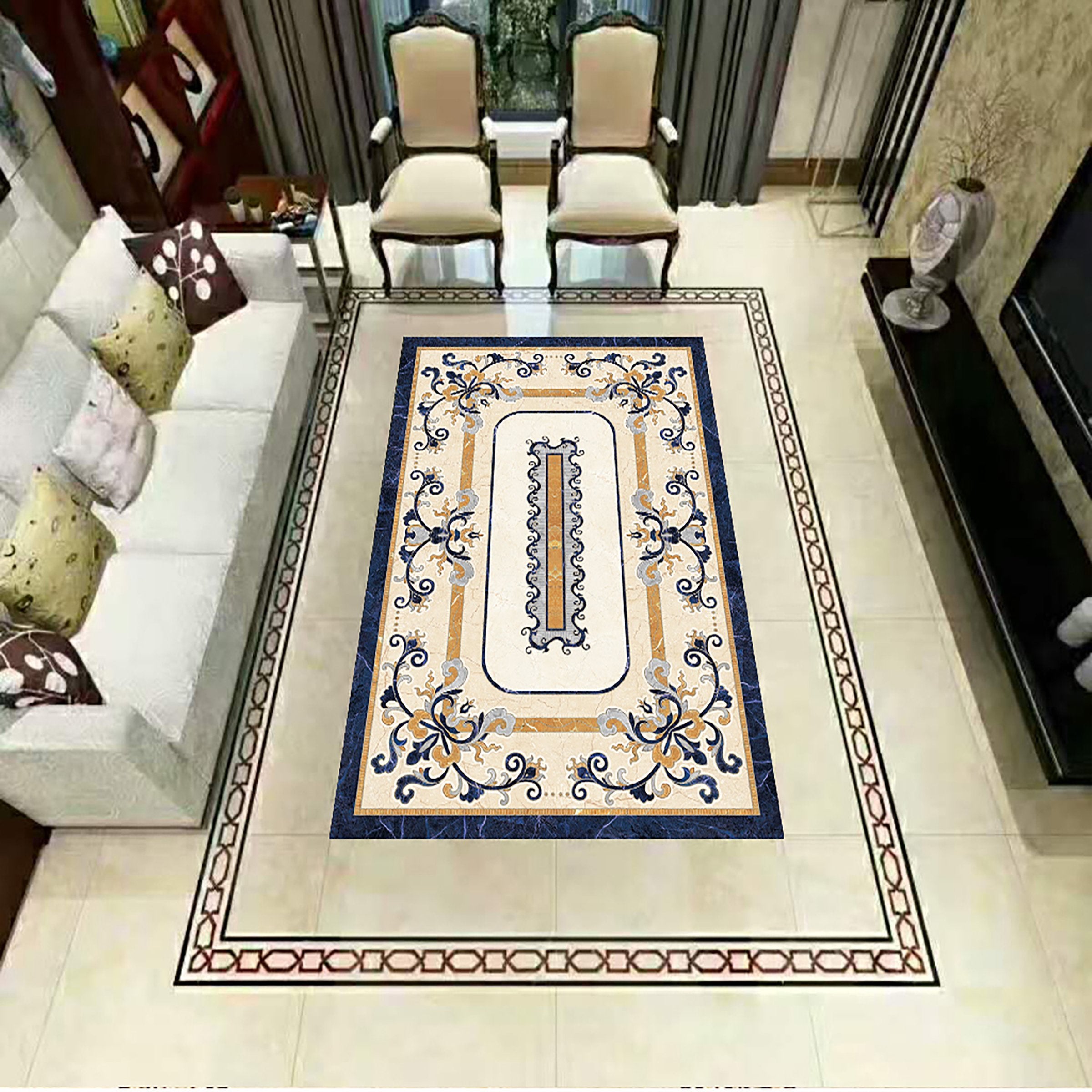 3D Black Yellow Lace WG226 Floor Mural Wallpaper AJ Wallpaper 2