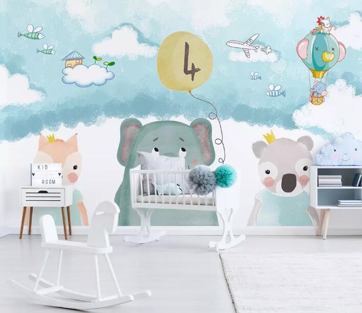 3D Elephant Fox WG921 Wall Murals