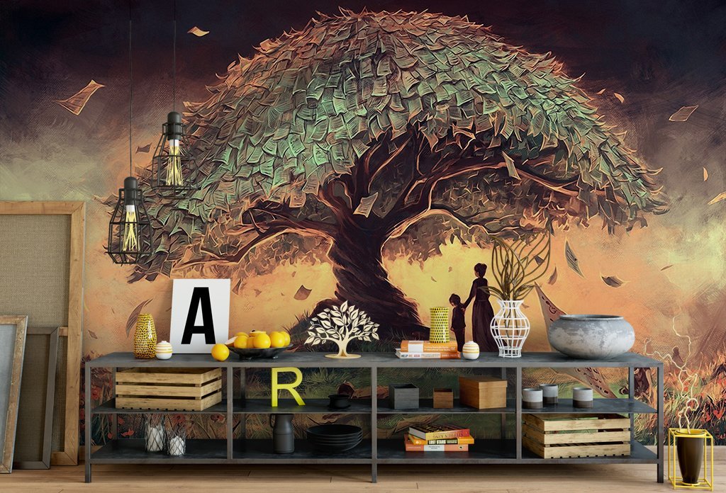 3D Night Tree 864 Wall Murals Wallpaper AJ Wallpaper 2