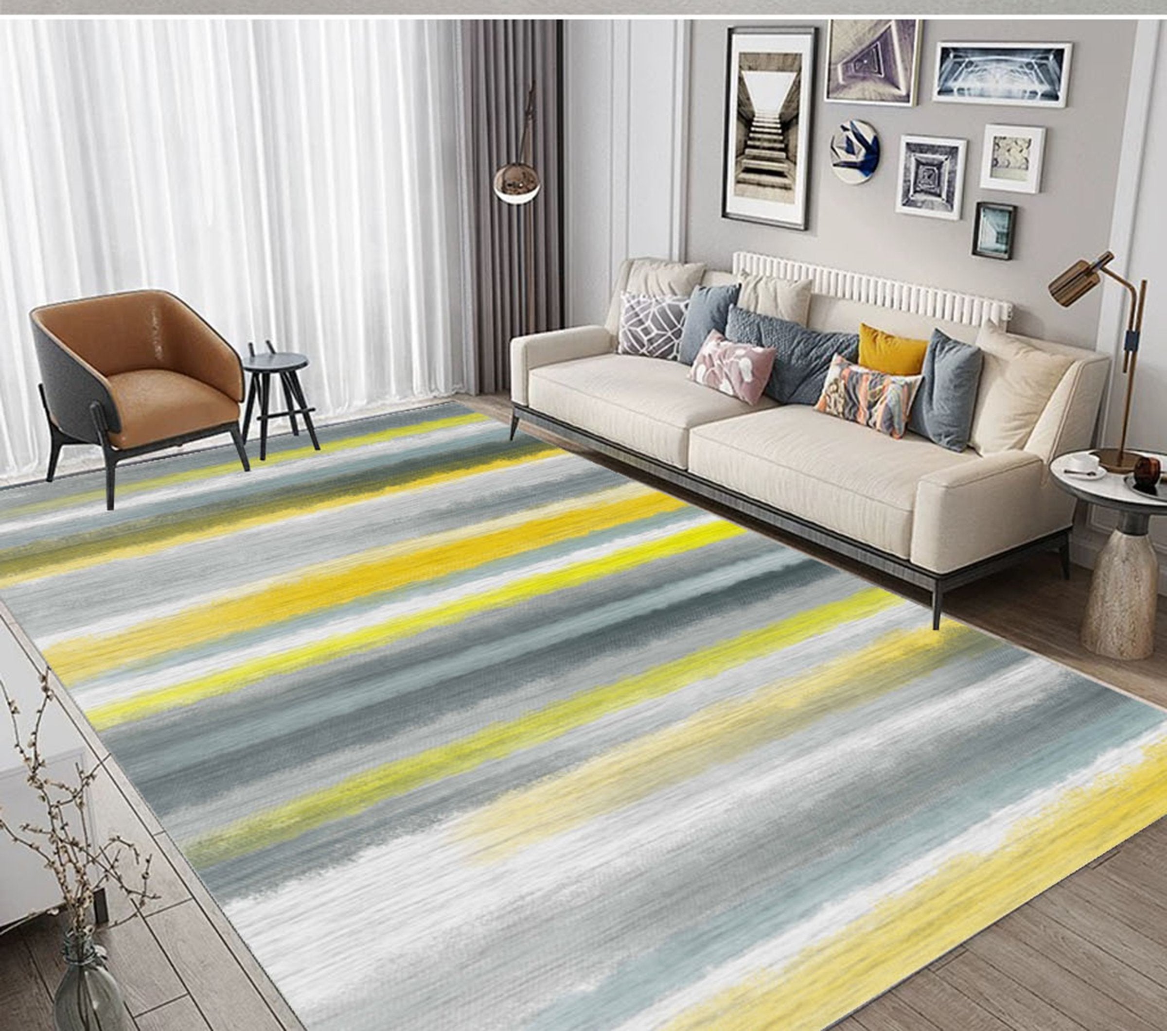3D Colored Lines WG488 Non Slip Rug Mat Mat AJ Creativity Home
