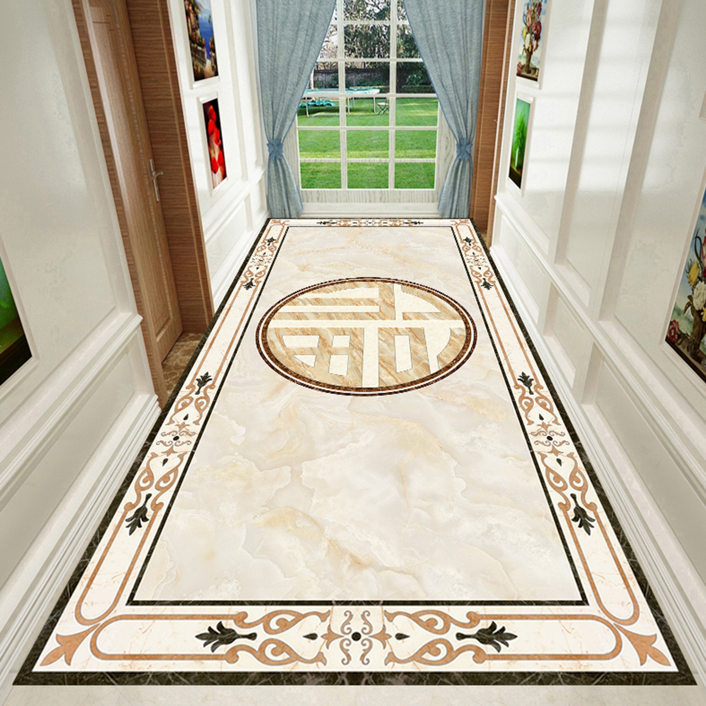 3D Round Pattern WG600 Floor Mural Wallpaper AJ Wallpaper 2