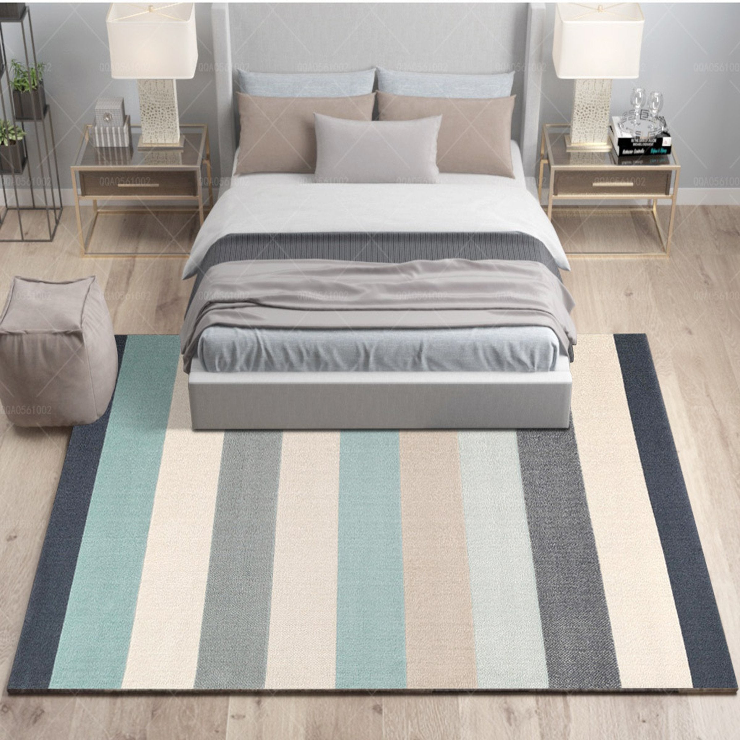 3D Color Stripe WG038 Non Slip Rug Mat Mat AJ Creativity Home