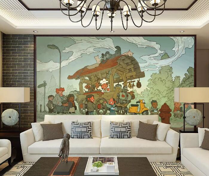 3D Snack Cart WG1095 Wall Murals