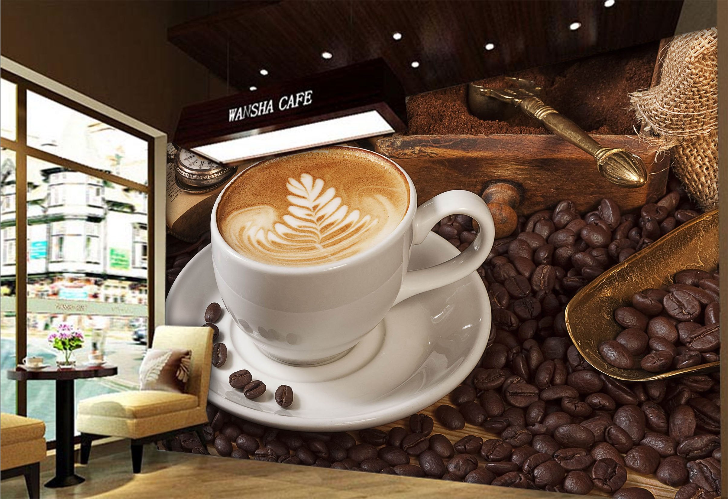 3D Coffee 35 Wall Murals Wallpaper AJ Wallpaper 2