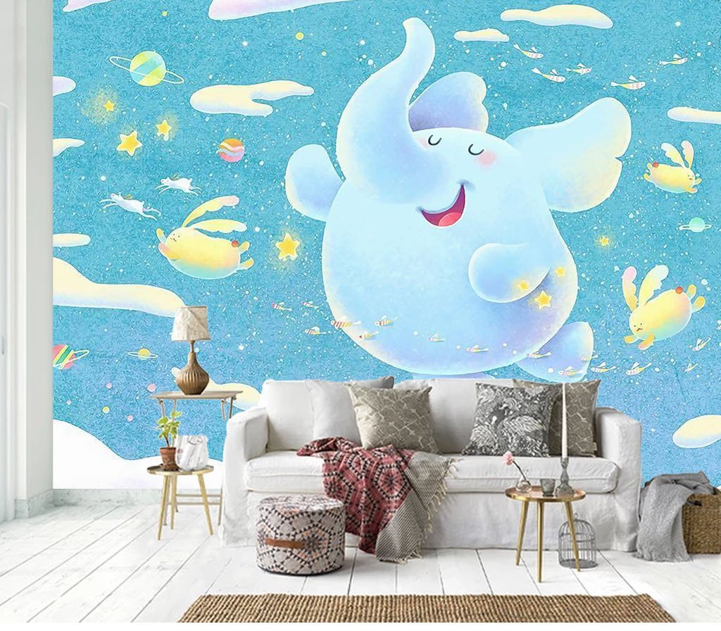3D Cute Little Elephant 827 Wall Murals Wallpaper AJ Wallpaper 2