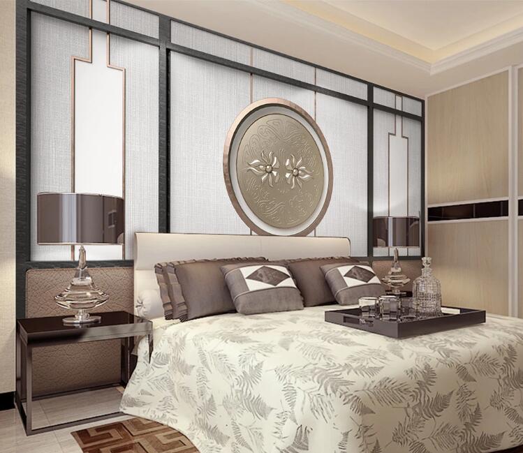 3D Lotus Pattern WC235 Wall Murals