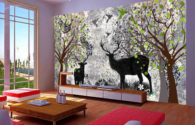 3D Fawn Tree 121 Wall Murals Wallpaper AJ Wallpaper 2