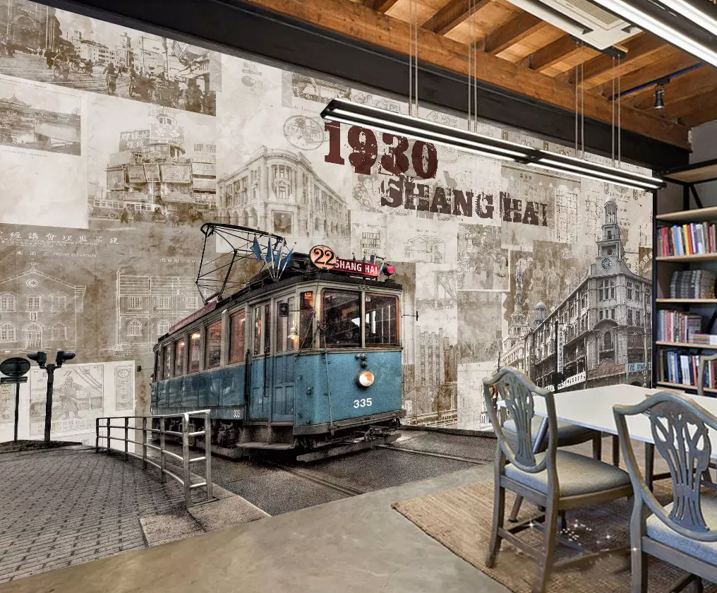 3D Retro Shop Tram 70 Wallpaper AJ Wallpaper 2