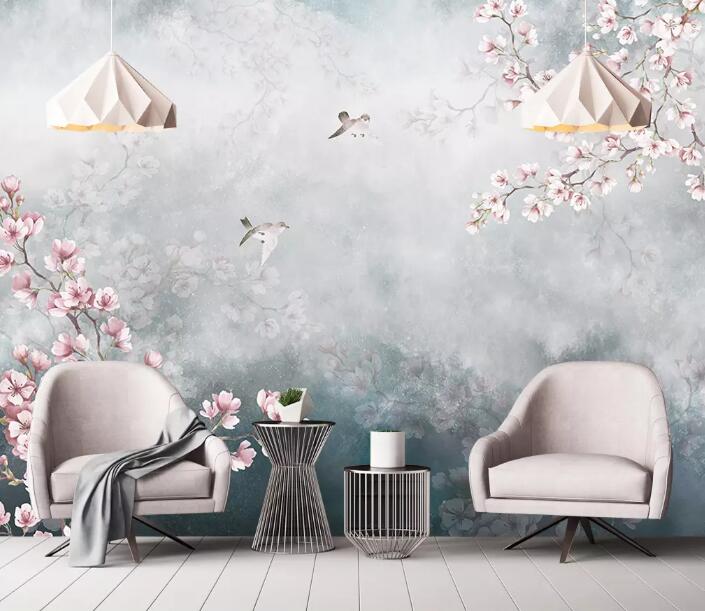 3D Misty Flower WG94 Wall Murals Wallpaper AJ Wallpaper 2