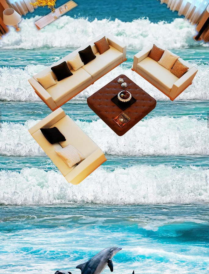 3D Layers Of Waves 584 Floor Mural Wallpaper Murals Rug & Mat Print Epoxy waterproof bath floor