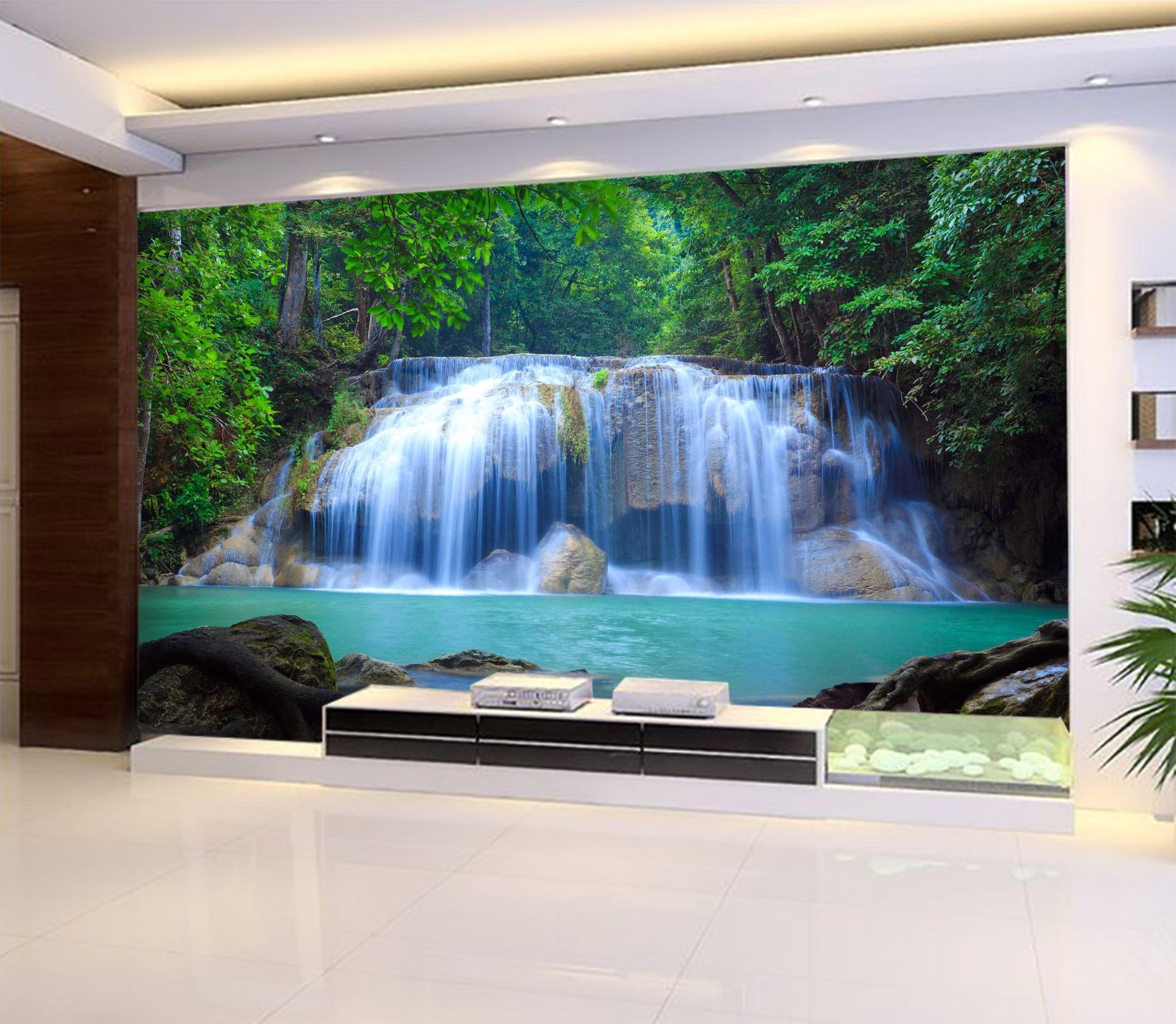 3D Woods Stones River 716 Wallpaper AJ Wallpaper