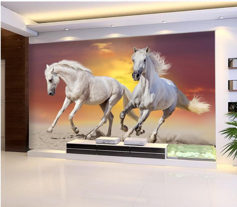3D Sunset Glow Galloping Horses 77 Wallpaper AJ Wallpaper