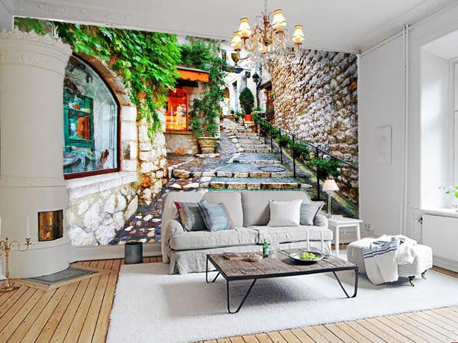 3D Small Alley House 162 Wallpaper AJ Wallpaper