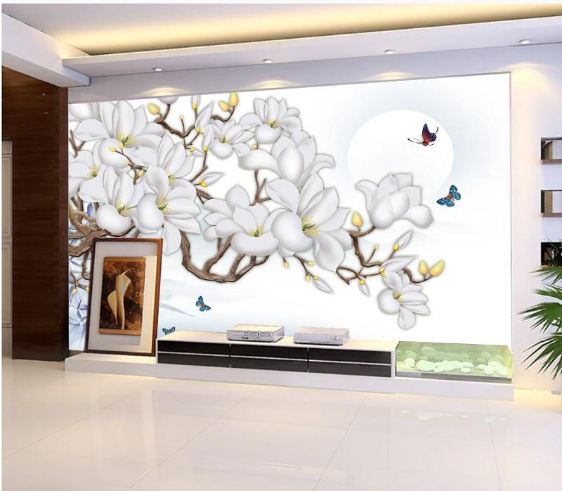 White Flower Blossoming And Swallows 3 Wallpaper AJ Wallpaper 1