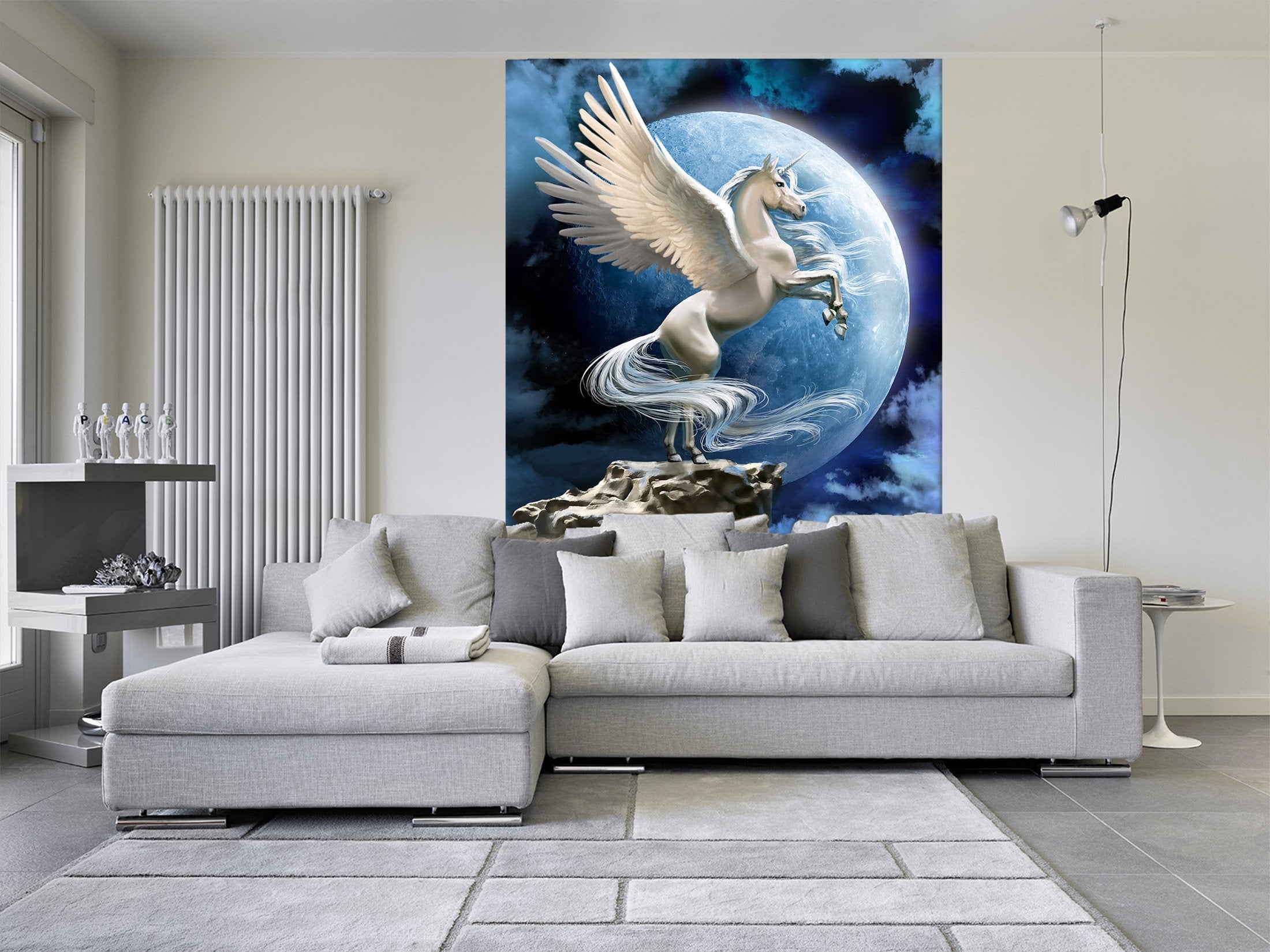 3D Moon Wings Unicorn 027 Wallpaper AJ Wallpaper