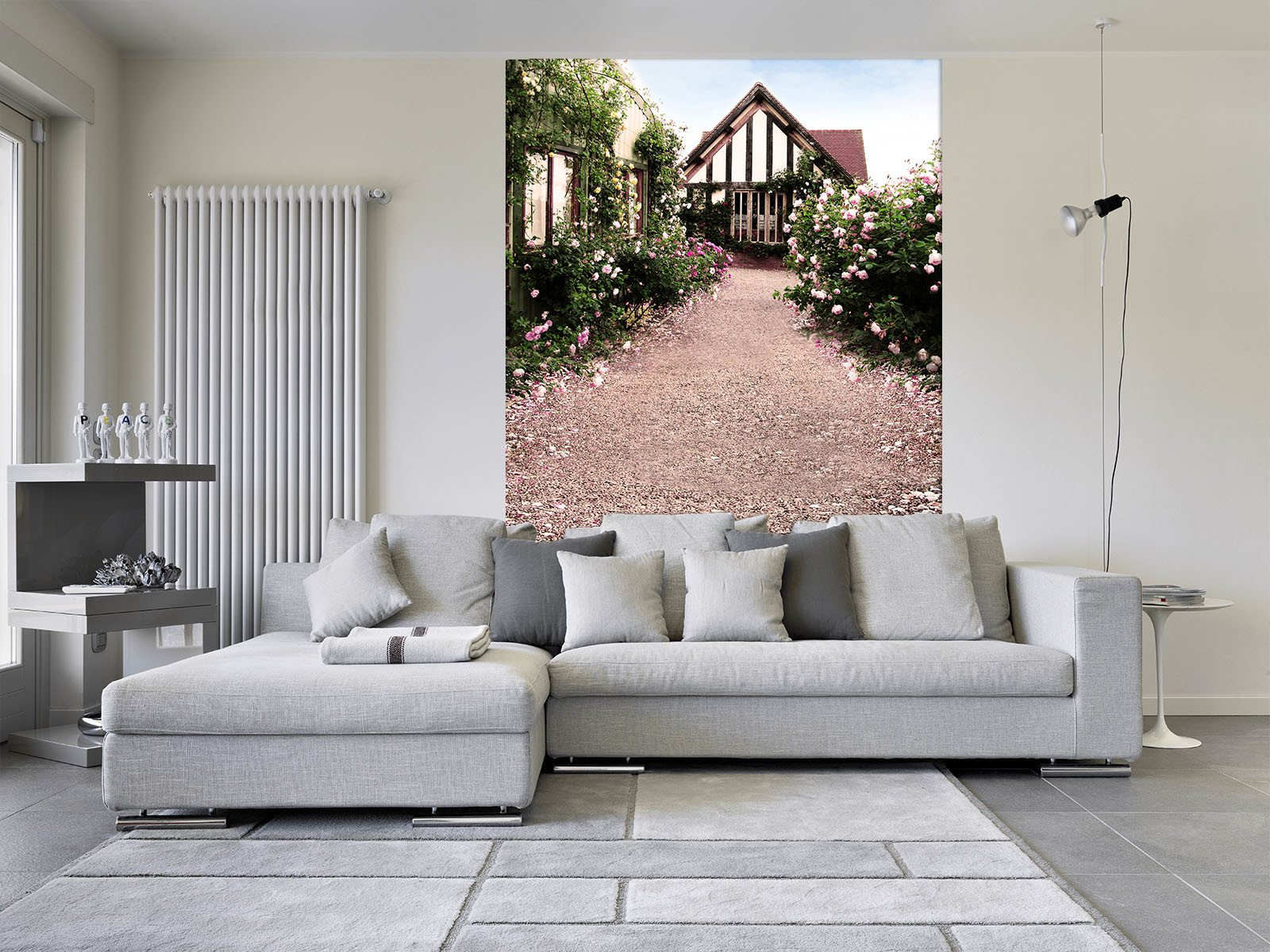 Sunshine Flowers Houses Wallpaper AJ Wallpaper