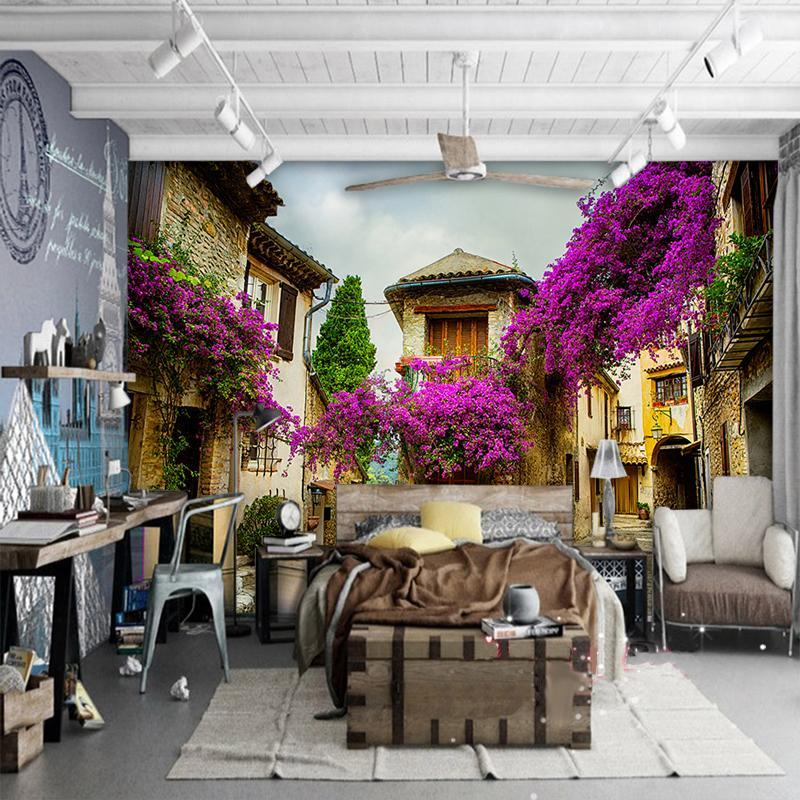 3D Alley Flowers 057 Wallpaper AJ Wallpaper