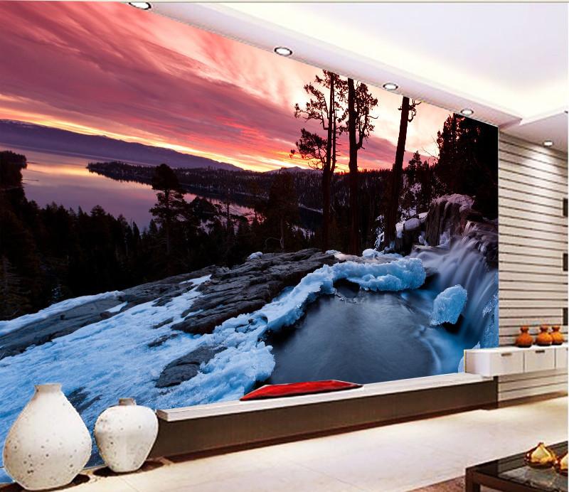 3D Sunset Glow Stream 46 Wallpaper AJ Wallpaper