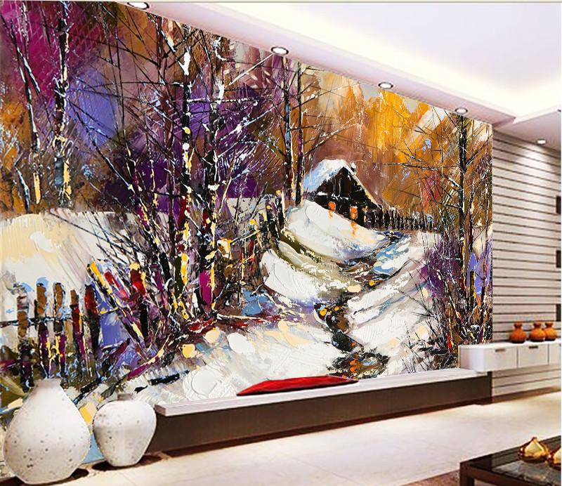 3D Snow Forest Hut 077 Wallpaper AJ Wallpaper