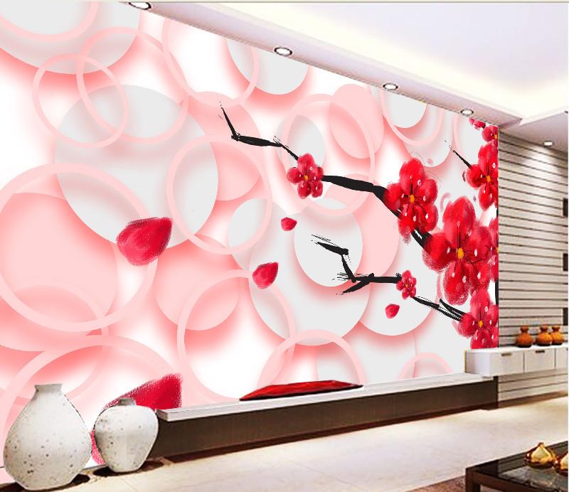 3D Red Branch Flower 445 Wallpaper AJ Wallpaper