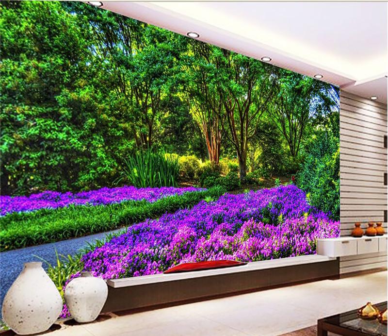 3D Lavender Manor Flowers 192 Wallpaper AJ Wallpaper