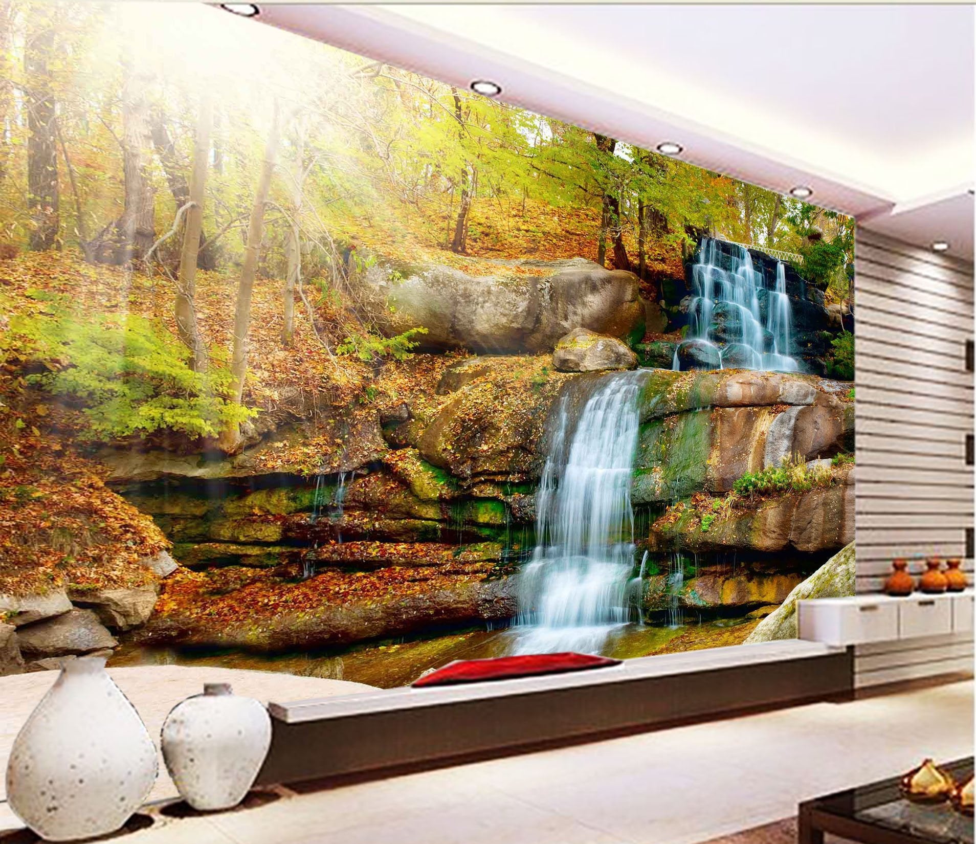 3D Sunshine Maple Leaf 718 Wallpaper AJ Wallpaper