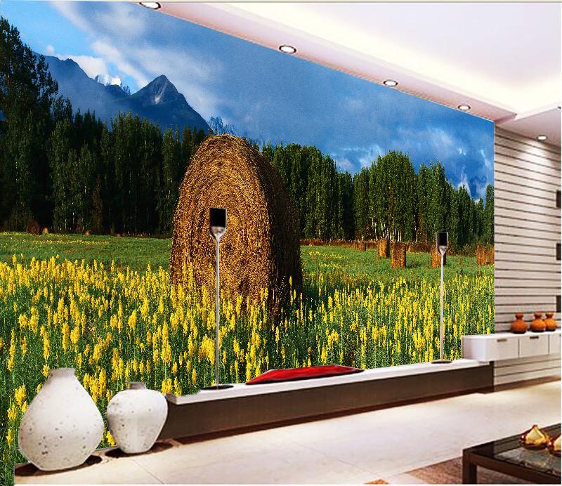 Haystacks And Flowers Wallpaper AJ Wallpaper