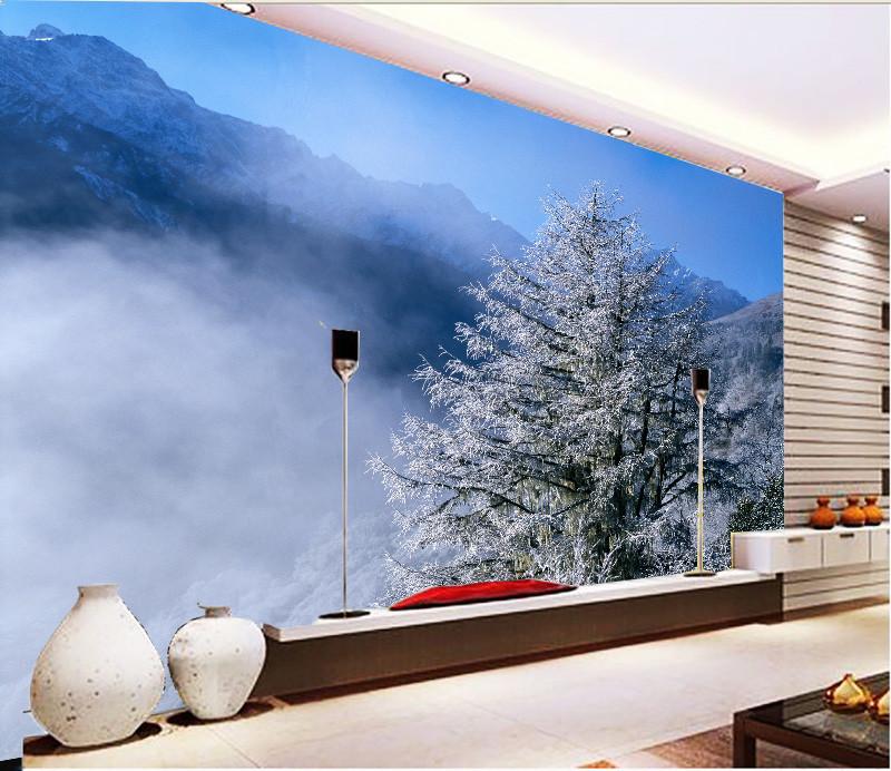 Silver Snow Trees 1 Wallpaper AJ Wallpaper