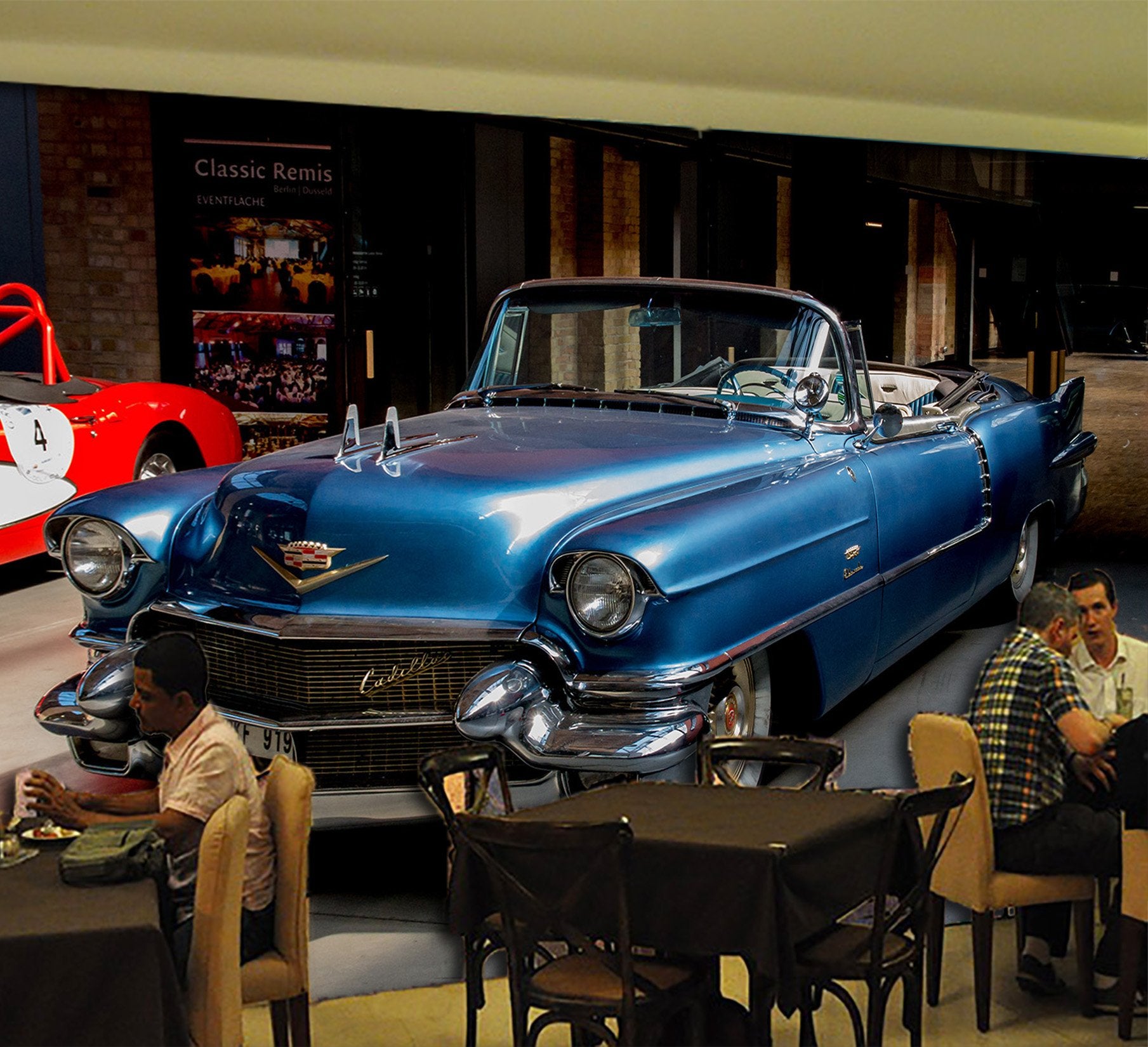 3D Atuo Blue 911 Vehicle Wall Murals Wallpaper AJ Wallpaper 2