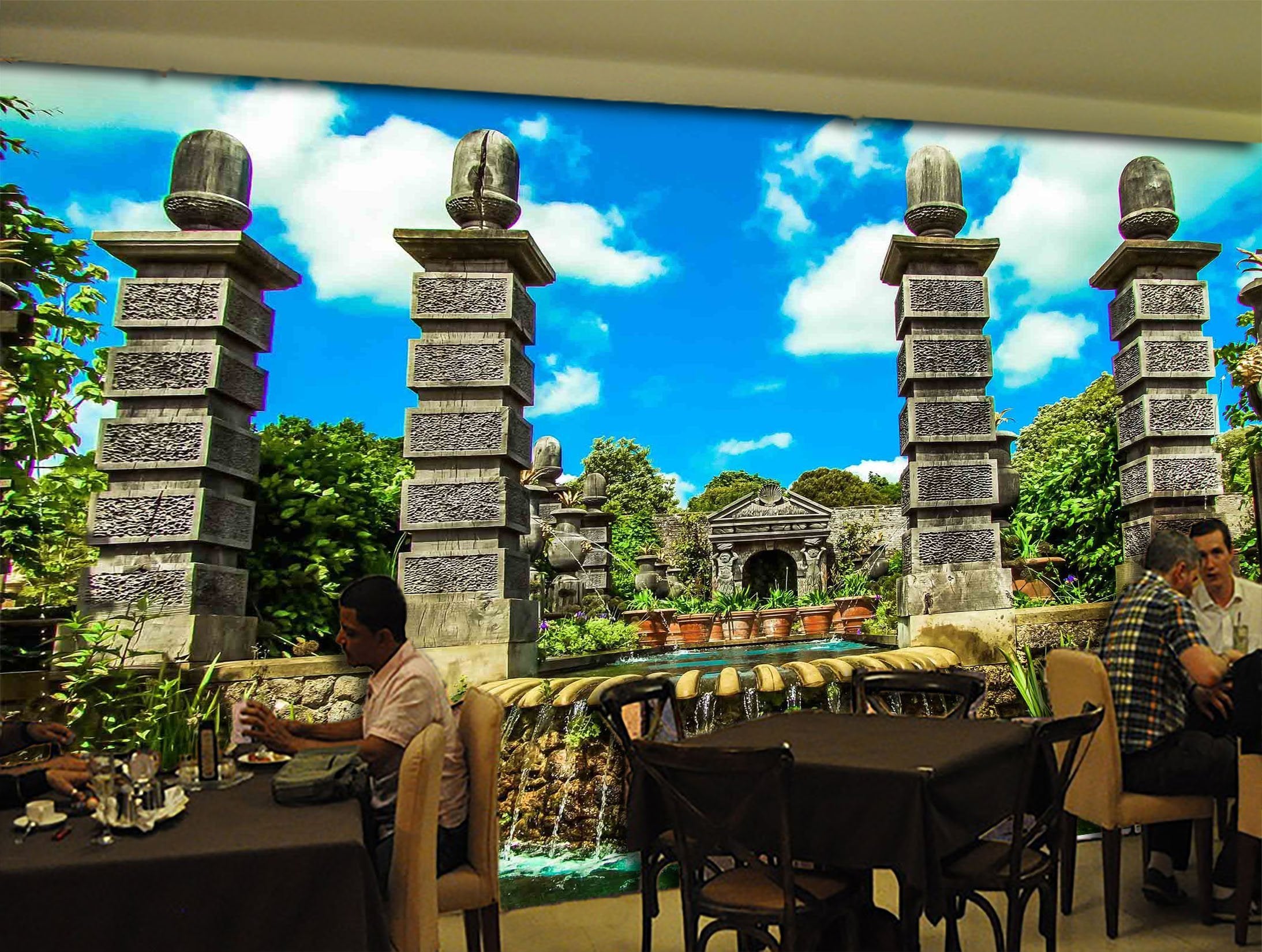 3D Fountain Stone 628 Wallpaper AJ Wallpaper