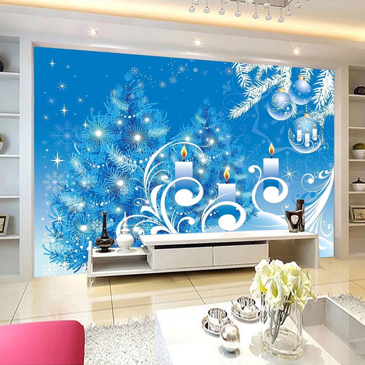 3D Christmas Candle Stars 167 Wallpaper AJ Wallpaper