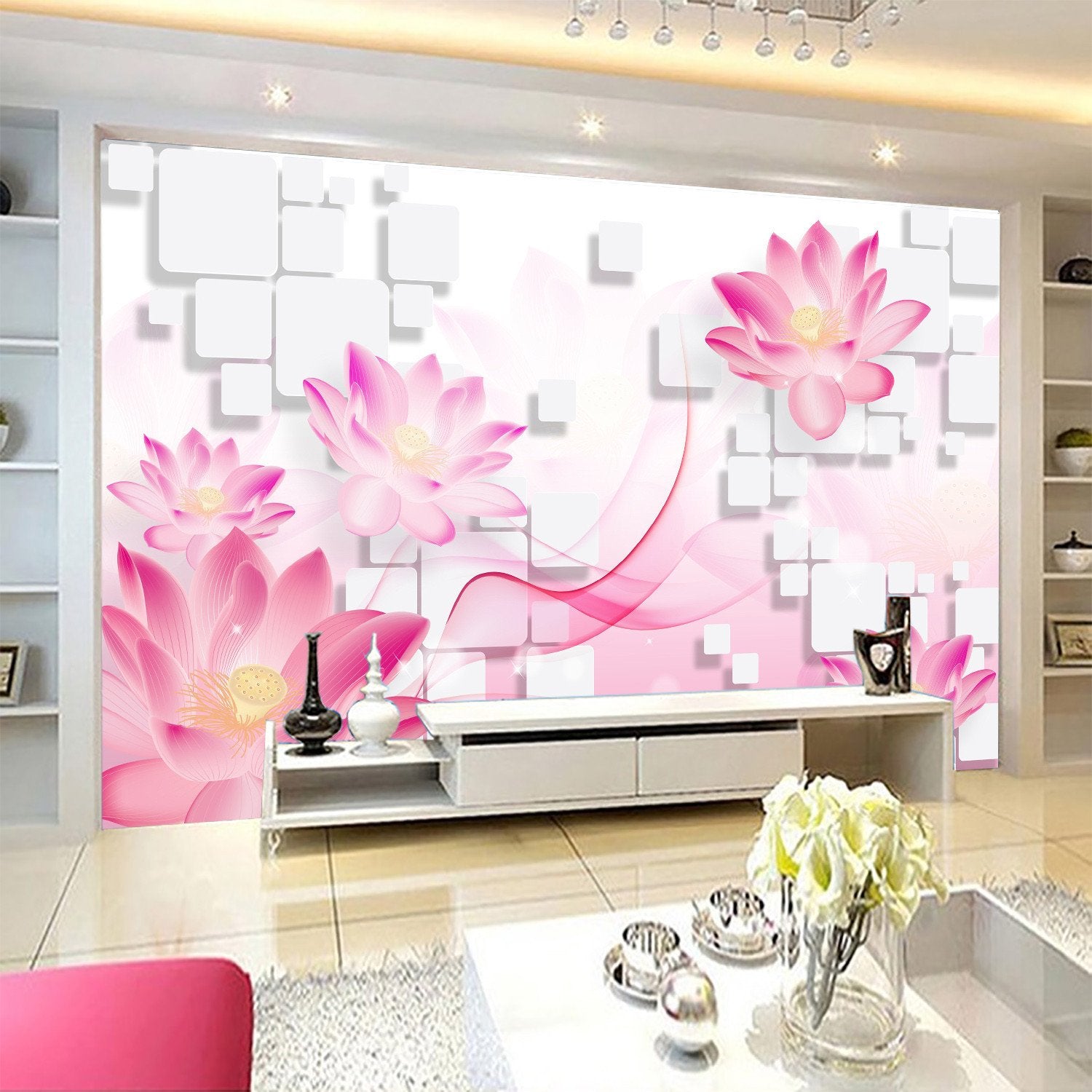 3D Pure Waterlily Flower 98 Wallpaper AJ Wallpapers