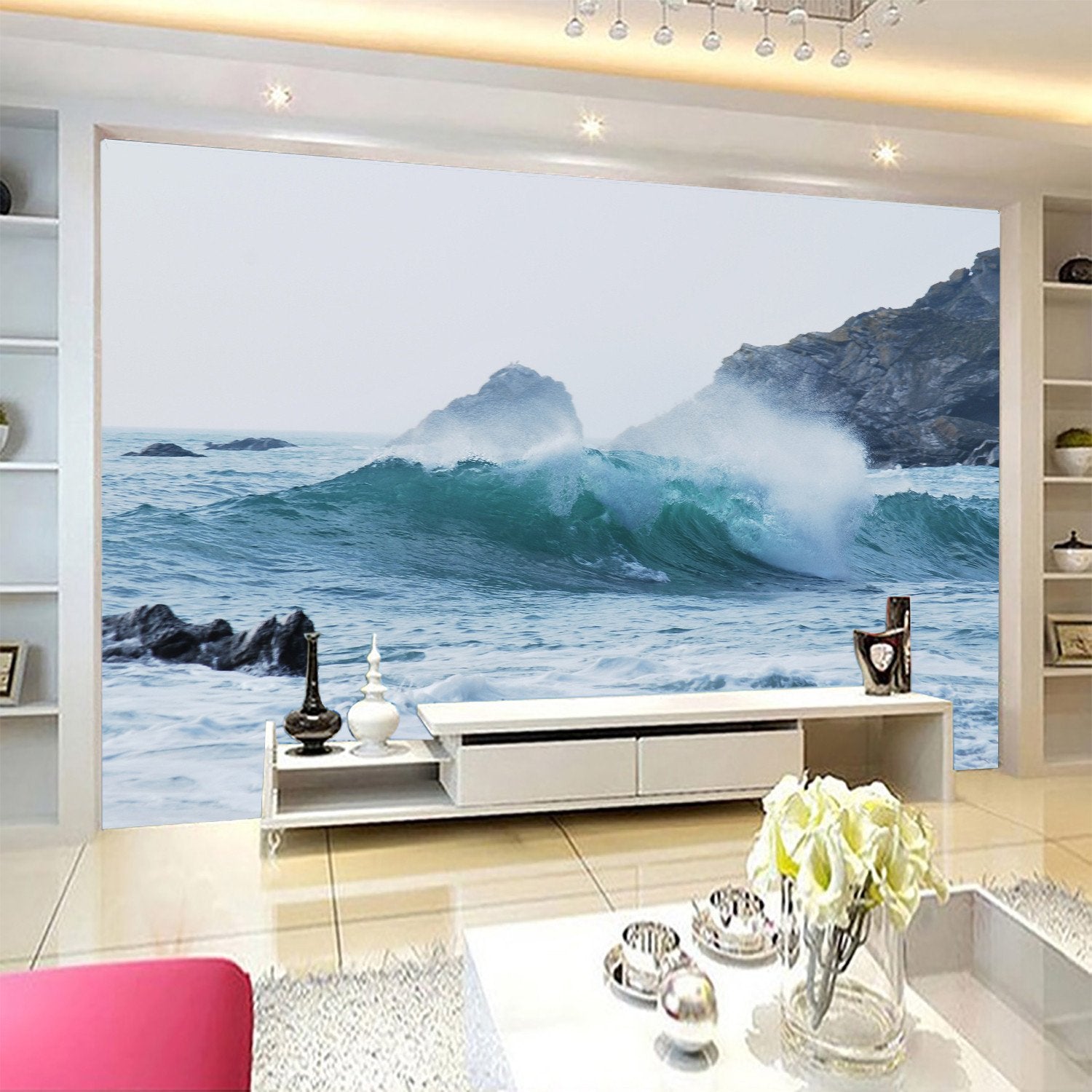 3D Ocean Waves Stone Hill 65 Wallpaper AJ Wallpaper