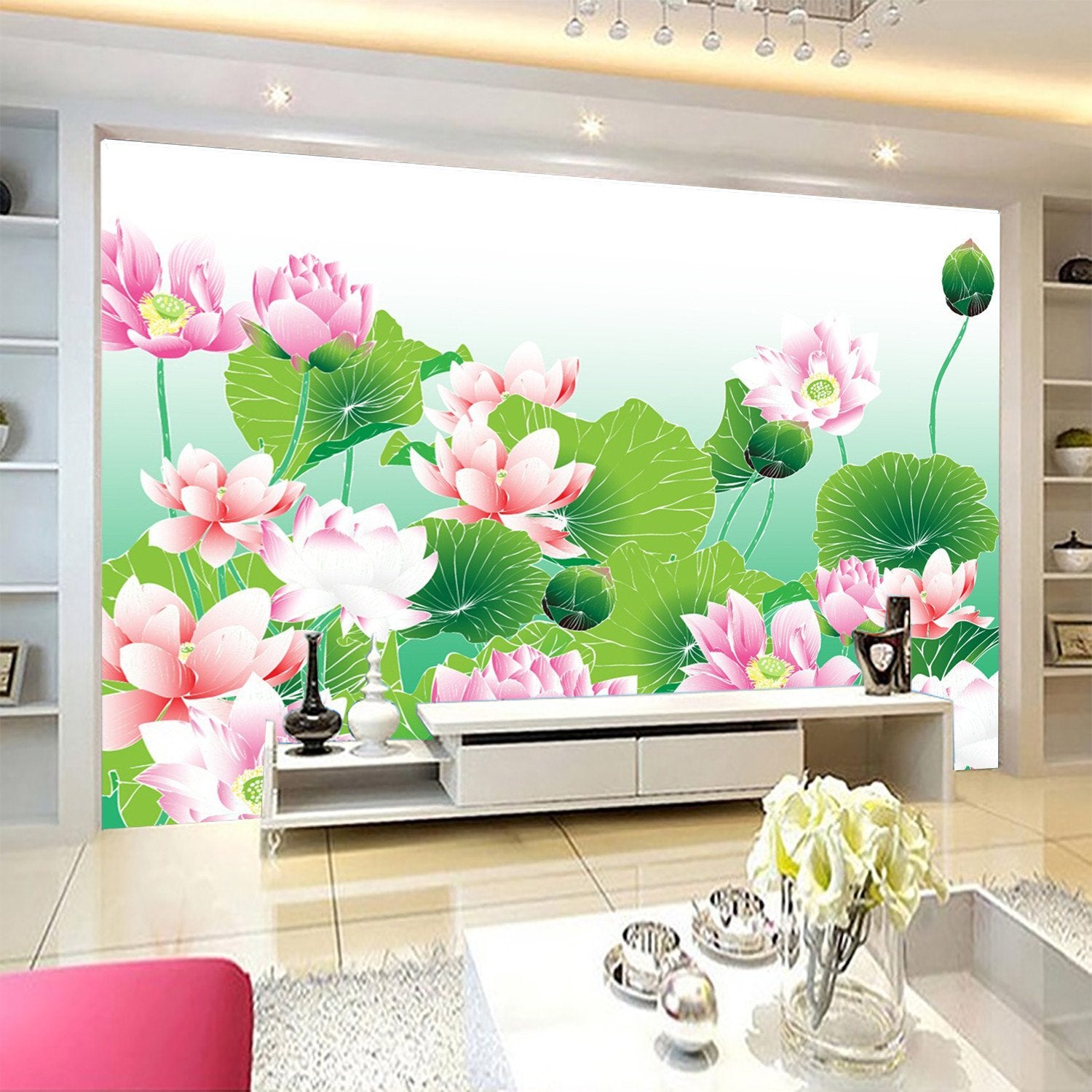 3D Louts Peony Pond 42 Wallpaper AJ Wallpaper