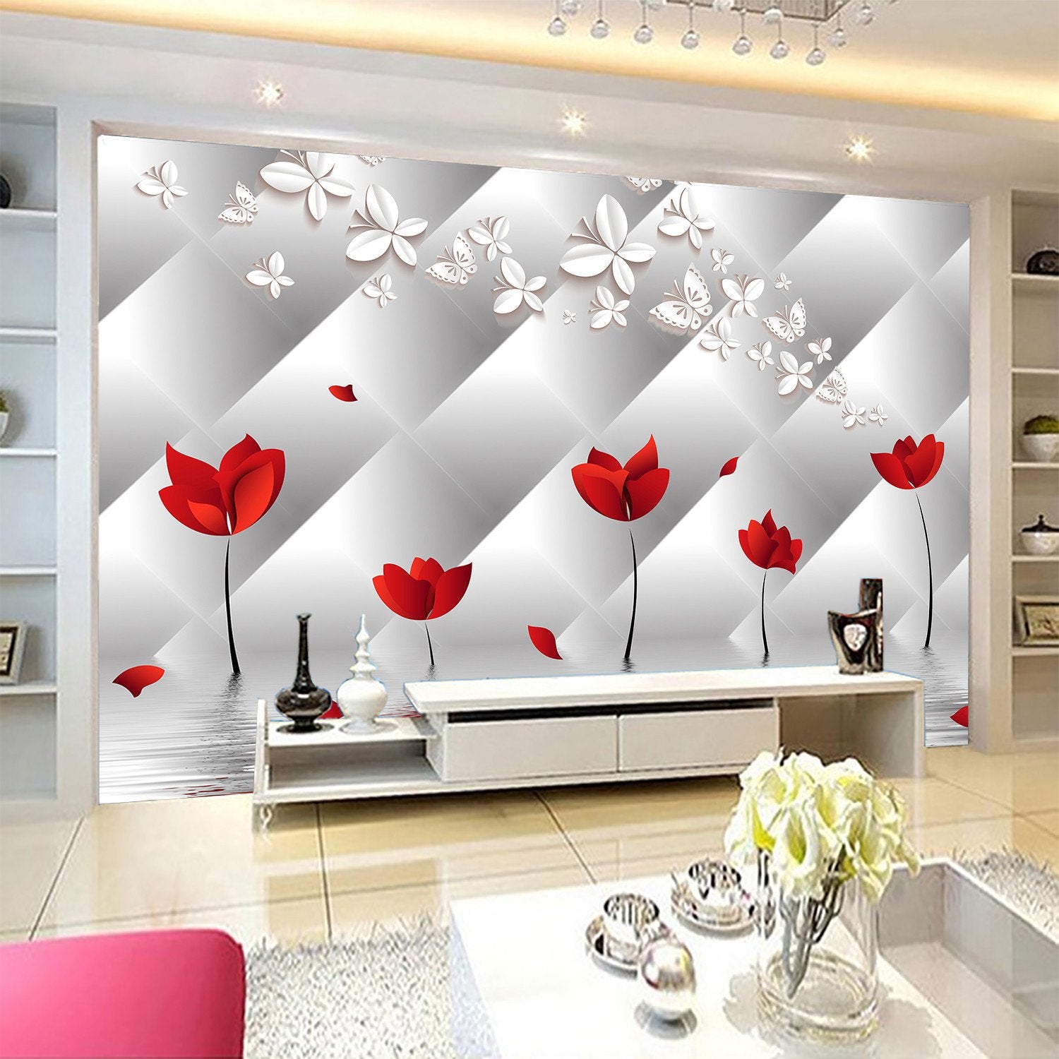 3D Red Petal 882 Wallpaper AJ Wallpaper 2