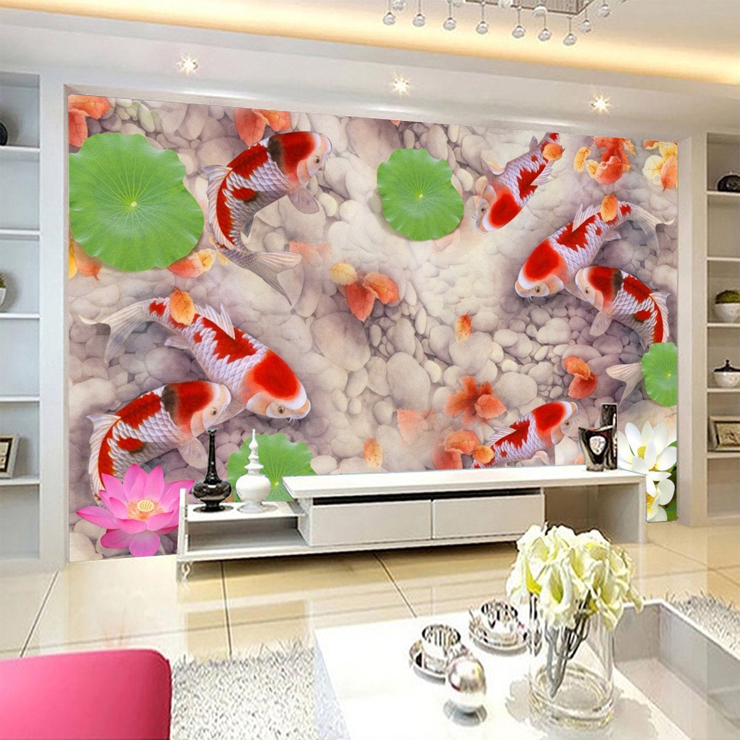 3D Gold Crape Fish 688 Wallpaper AJ Wallpaper