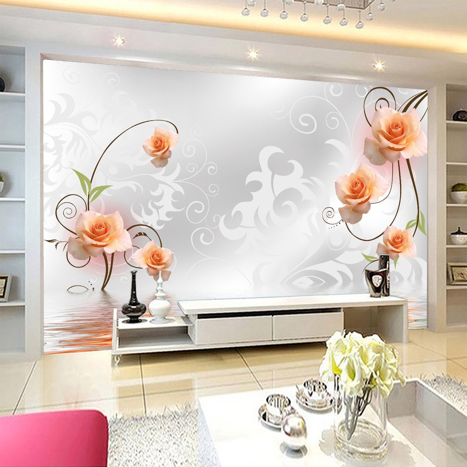 3D Orange Pure Jasmine 665 Wallpaper AJ Wallpaper 2