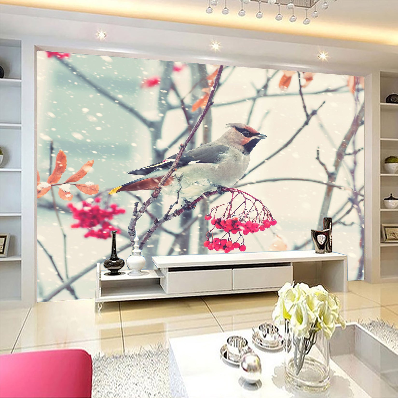 3D Magpie Flowers 1049 Wall Murals