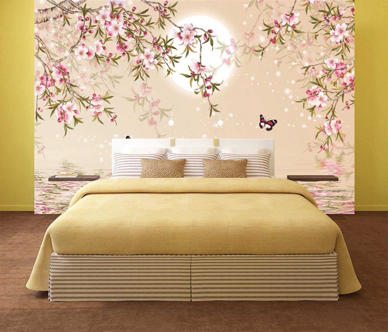 3D Bright Moon Flower 983 Wallpaper AJ Wallpaper