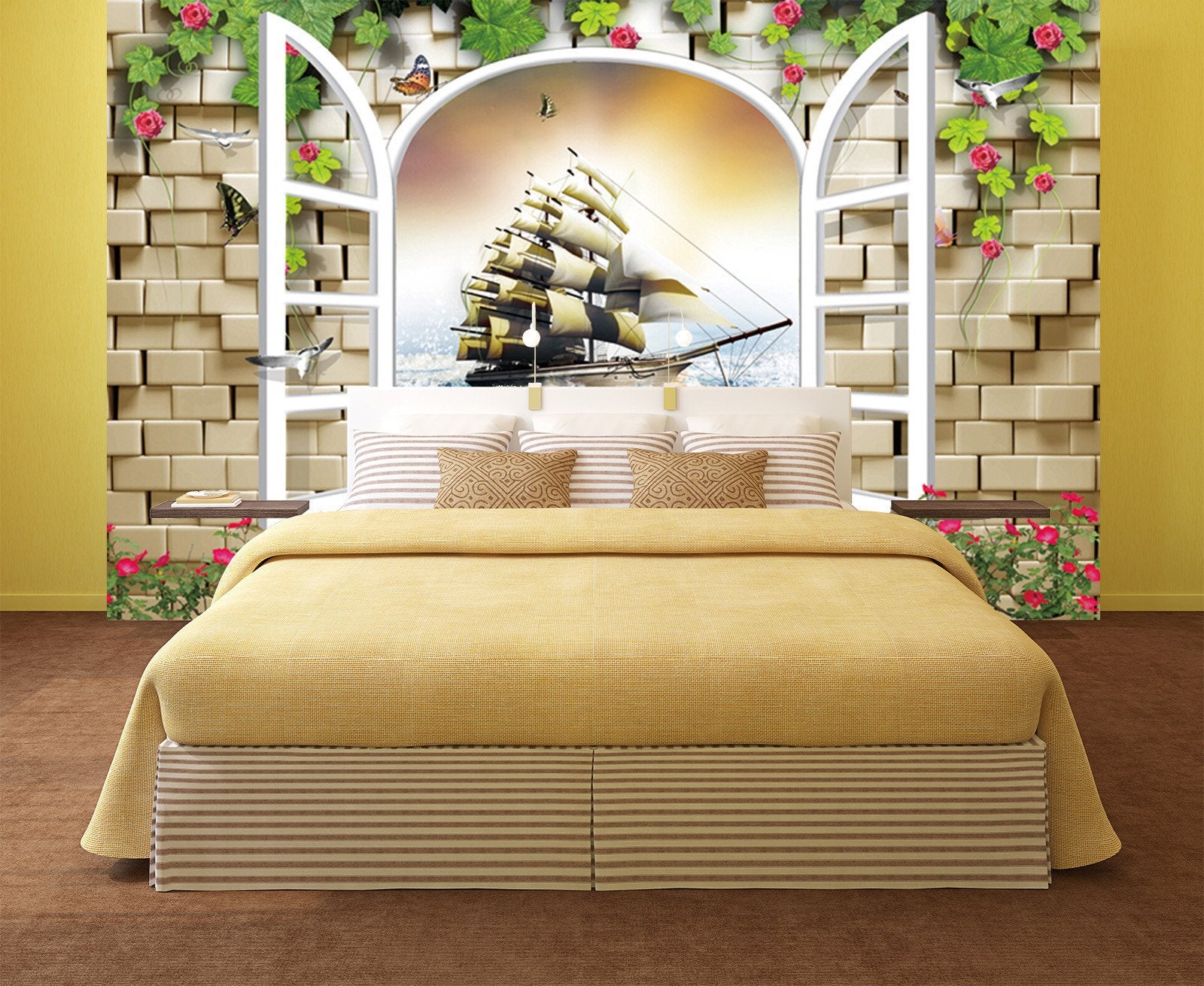 3D Sailing Boat 098 Wallpaper AJ Wallpaper