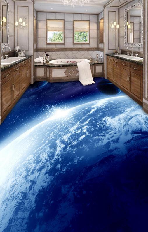 3D Planets Floor Mural Wallpaper AJ Wallpaper 2