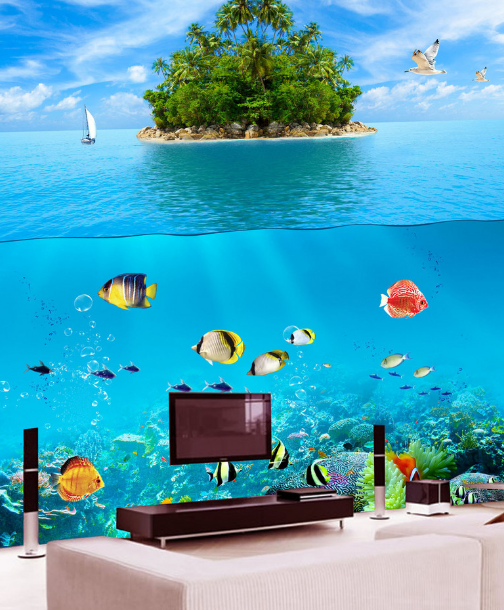 3D Island 118 Floor Mural Wallpaper AJ Wallpaper 2