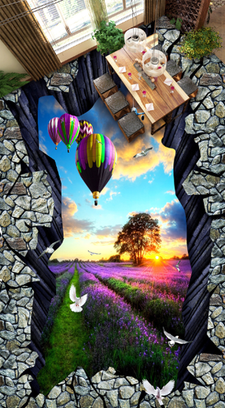 3D Flowers Field Floor Mural Wallpaper AJ Wallpaper 2