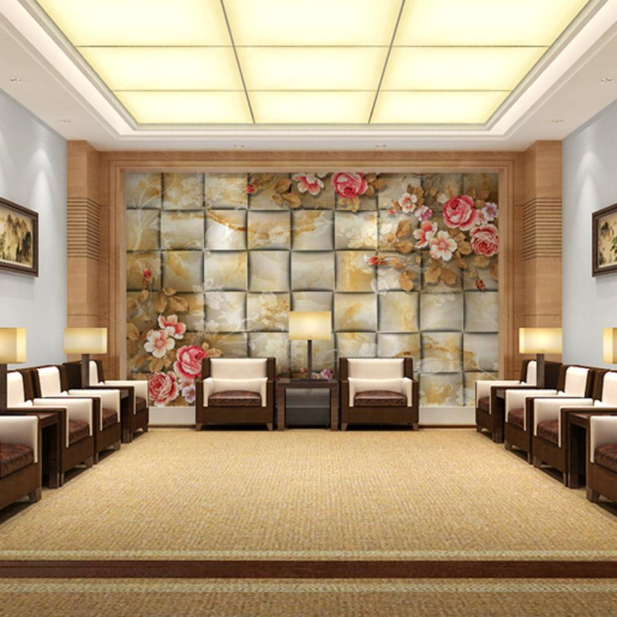 3D Slate Flowers 027 Wallpaper AJ Wallpaper