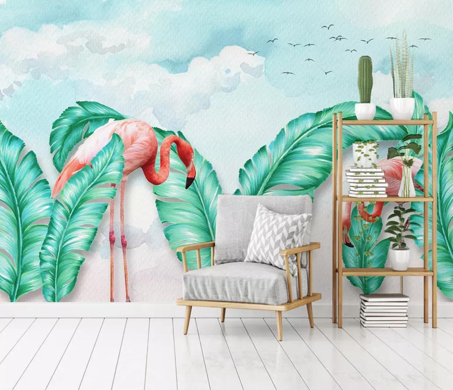 3D Flamingo Foraging 244 Wallpaper AJ Wallpaper